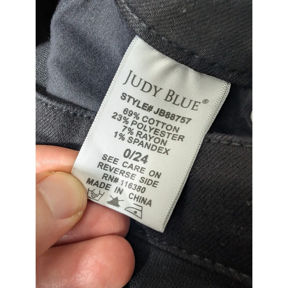 NEW Judy Blue Skinny Jeans Womens 0/24‎ Black Stretch High Rise JB88757